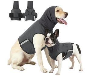 Oxxggkao Pet Anxious Soothing Vest Head Cover Wrap 2 in 1 Design for Dog Comfortable Polyester Fabric Easy to Wear Dog Pacifying Suit