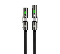 Oxxggkao Portable USB C Power Cord 240W Charging Cord Integrated LED Light For Camping Gear 480Mbps Data Transfer
