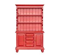 Oxxggkao Practical 1 12 Scale Miniature Dollhouses Accessories Sturdy Wood Three Layers Bookcase Display Case For Kids Playing Wood Toy Furniture