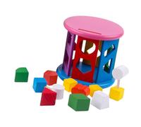 Oxxggkao Practical Colorful Sturdy Wood Shape Sorting Cubes Portable Early Childhood Development Toy Home Accessory Daily Use Interactive Play for Kids