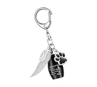 Oxxggkao Premium Pet Loss Keychain Pendant Wing Design Stainless Steel Cremation Jewelry For Companionship Portable Pet Cremation Chain