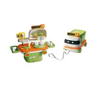 Oxxggkao Pretend Play Kitchen Makeup Set with Toy Vehicle for Early Childhood Learning and Social Interaction Pretend Cooking Makeup Cosmetic Toy Set