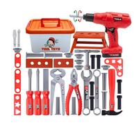 Oxxggkao Pretend Play Tool Set for Child STEM Tool Box Toy Interaction Builder Kits Roleplay Repairing Toy Children Birthday Gift Simulation Repair Kits