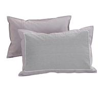 Oxxggkao Quick-Dry Checkered Bed Pillowcases 2-Pack, Washed Cotton Fabric with Hidden Zipper & All-Season Breathability Breathable Pillow Covers