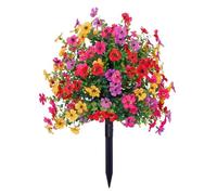 Oxxggkao Realistic Artificial Flower with Ground Stake Weather Resistant Artificial Green Plant for Garden Front Porch Silk Gumtree Grape Arrangement