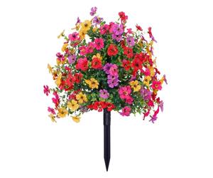 Oxxggkao Realistic Artificial Flower with Ground Stake Weather Resistant Artificial Green Plant for Garden Front Porch Silk Gumtree Grape Arrangement