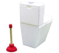 Oxxggkao Realistic Doll House Toilet Seat Drainer Figurine Set 1/12 Bathroom Scene Decoration Creative Craft Model Project Realistic Miniature Toilet Model