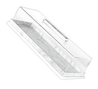 Oxxggkao Rectangular Bakery Serving Tray Marble Effect Food Display Case with Cover Lidded Pastries Storage Container Cupcake Serving Tray with Cover