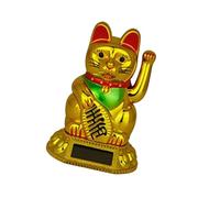 Oxxggkao Relocating Arm Solar Successful Puss Statue Green Telecommute Decoration Wealth Symbol Automatic Waving Puss Statue