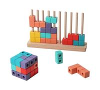 Oxxggkao Russian Building Block Wooden Stacking Game Puzzle Toy for Children Learning and Fine Motor Skill Sensory Development Kids Stacking Puzzle Game