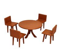 Oxxggkao Safe Miniature Dining Set Ideal for Dollhouses Play and Educational Use Miniature Table and Chair Set