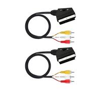 Oxxggkao SCART 21Pin Male to Triple Analysis Connector Cable 1.5M Color Switching Technology Premium Shielded Sound Video Cord for Multimedia Devices SCART to Analysis Cable