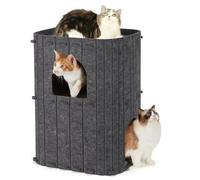 Oxxggkao Season Functional Tower with Double Levels Design Tree Hole Cave Providing Hiding Playing Homes Scratch Post