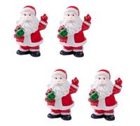 Oxxggkao Set of 4 Realistic Resin Santa Figurines Versatile Hanging Hooks Snow Landscape Decor Safe Holiday Craft Supplies Realistic Santa Ornaments
