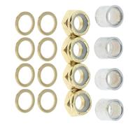 Oxxggkao Skateboard Truck Speed Washer Round Metal Spacers Washers Repair Nut Set Washers Nut Spacers for Skateboarding Trucks Standard Skateboard Accessories
