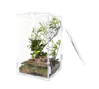 Oxxggkao Small Clear Acrylic Habitat with Drain Hole for Easy and Better Clear Herpeton Cage Easy Assemble Terrariums
