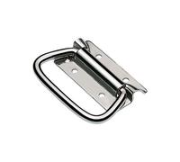 Oxxggkao Spring Loaded Handle Silver 304 Stainless Steel Folding Handles with Rubber Grip for Home Cases Door Chest Toolboxes Door Handle with Rubber Grip