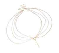 Oxxggkao Sturdy Alloy Multi Layer Fringe Necklace Glasses Finish Elegant Neck Chain for Long Term Storage Retro Tassels Jewelry