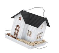 Oxxggkao Sturdy Metal Bird House Solar Powered, Auto-Drain Technology & Adjustable LED Lights for Backyard Birding Solar Metal Bird Feeder