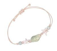 Oxxggkao Stylish Marine Inspired Ceramic Star Fish Conch Beaded For Women Handmade Beach Bangle Stackable Jewelry Beachy Woven Hand Chain