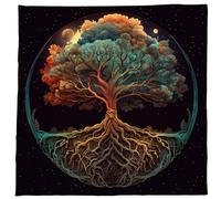 Oxxggkao Tarots Card Tablecloth Square Divinations Tapestry Trees of Life Astrologys Table Cloth Witchcrafts Supply Trees of Life Tarots Cards Spiritual Deckcloth