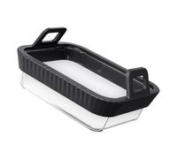 Oxxggkao Thickened Seamlessly Glass Baking Pan with Handle 1/2 / 3-Cell for Air Frying Pan Microwave Oven and Steamer Borosilicate Glass Baking