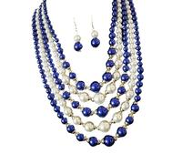 Oxxggkao Timeless Multi-Strand Synthetic Pearls Jewelry Set with Earrings, Lightweight & Versatile for or Evening Set Breathable Design Perfect for Weddings and Wear