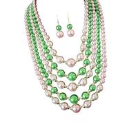 Oxxggkao Timeless Multi-Strand Synthetic Pearls Jewelry Set with Earrings, Lightweight & Versatile for or Evening Set Breathable Design Perfect for Weddings and Wear
