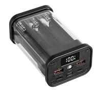 Oxxggkao Transparents PowerBank Case for 18650 Batteries Not Soldering Need Overloads Protections for Secure Mobile Charging and ABS Case