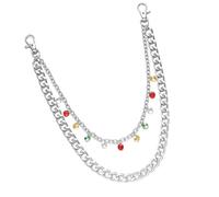 Oxxggkao Two Layer Interlocked Chain Waist Accessory with Elegant Love Themed Pendant Functional Belt and Bag Multi Functional Belt and Bag