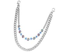 Oxxggkao Two Layer Interlocked Chain Waist Accessory with Elegant Love Themed Pendant Functional Belt and Bag Multi Functional Belt and Bag