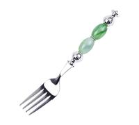 Oxxggkao Unique Imitation Jades Handle Eating Utensils Stainless Steel Cutlery Kitchen Tableware for Parties and Cafes Elegant Coffeeshop Utensils