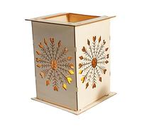 Oxxggkao Unique Wood Stand with Delicate Hollow Out Pattern Candlestick Enhances Your Living Space Atmospheres Bedroom Romantics Candlestick