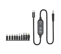 Oxxggkao USB C DC5.5mm Power Supply 100W With 5V/12V/15V/19V/20V Multiple Output USB To Direct Power Cord 10 Adapters For Laptops Voltages Control Charging Cable