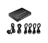 Oxxggkao USB Switcher 4 in 4 Out for Seamlessly Device Sharing Between Four Computers Switching Select for Keyboards PC Alloy Hub Switcher Enables Multiple Computers to Share Printers Fast Transfer