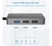 Oxxggkao USB Type C 3.0 Hub 8 Port Dock Station Supports Simultaneous Use Of 8 Ports Connect For VGA Card Reader / 100W P Type C Dock Station