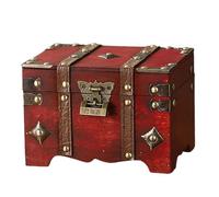 Oxxggkao Vintage Design Secure Password Storage Chest Spacious Interior Metal Accent for Homes Organization Vintage Combination Storage Box