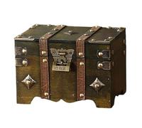 Oxxggkao Vintage Design Secure Password Storage Chest Spacious Interior Metal Accent for Homes Organization Vintage Combination Storage Box