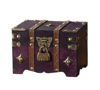 Oxxggkao Vintage Design Secure Password Storage Chest Spacious Interior Metal Accent for Homes Organization Vintage Combination Storage Box