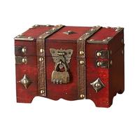 Oxxggkao Vintage Design Secure Password Storage Chest Spacious Interior Metal Accent for Homes Organization Vintage Combination Storage Box