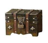 Oxxggkao Vintage Design Secure Password Storage Chest Spacious Interior Metal Accent for Homes Organization Vintage Combination Storage Box