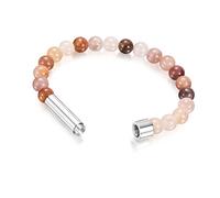 Oxxggkao Volcanic Stone Agate Tiger Eye Crystal Beaded Natural Stainless Steel Tube Charms Bangle Jewelry Volcanic Agate Tiger Eye Crystal Beaded Charming Jewelry For Women Men