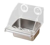 Oxxggkao Window Birds Feeders With Suction Cups Bird For Cage Acrylic Parrots Pet For Various Garden Birds Stainless Steel Bowls