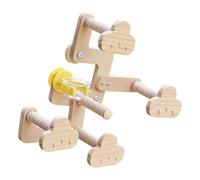 Oxxggkao Wooden Bird Gym Cotton Rope Perches for Parrots Featuring Stable Base and Social Fun Interaction Option Cotton Rope for Climbing and Flying Exercises on a Natural Wood Gym