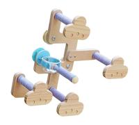 Oxxggkao Wooden Bird Gym Cotton Rope Perches for Parrots Featuring Stable Base and Social Fun Interaction Option Cotton Rope for Climbing and Flying Exercises on a Natural Wood Gym