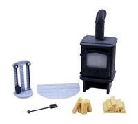 Oxxggkao Zakka Fireplaces Figure Model Realistic Vintage Doll House Pretend Girls Gift Realistic Fireplaces Toy Room Decoration