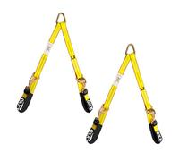 OXXTRIC V-Bridle Strap,2" x 4' Heavy Duty Tow Strap,D Ring Middle,w/Snap Hooks, Cordura Sleeve, Recovery Axle Trailer Straps for Car Towing, Rollback, Flatbed- Tow Truck Equipment (2" x 4' 2PCS)