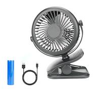 oxycool Clip on Fan, Battery Operated Mini Desk Fan Portable Handheld Powered by Rechargeable Battery or USB, Small Personal Fan for Baby Stroller Car Laptop Table Camping Outdoors Home Office (Grey)