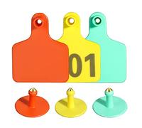 OXYEFEI 100Pcs Personalized Custom Text and Pattern Livestock Ear Tags Pliers Livestock Identification Card for Goat Sheep Pig Pig Cow Calf Farm Label TPU Cattle Ear Tag Bag 50 (Green)