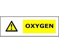 Oxygen | 15cm x 5cm | Yellow - Vinyl Sign for Medical Facilities, Laboratories, Industrial Sites, and Safety Compliance